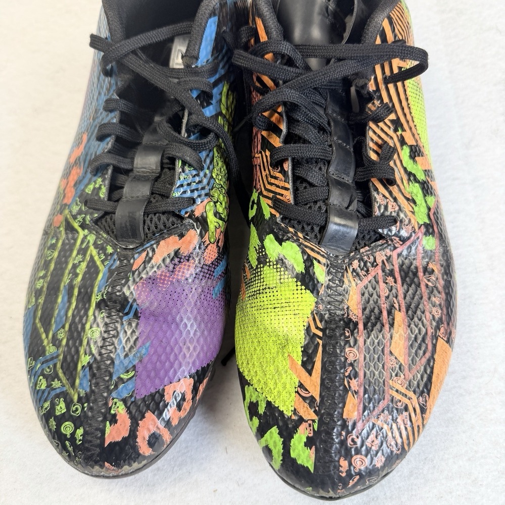 adidas Adizero‎ Spark Mismatch Football Cleats Men's 11.5 Black Neon GV9087